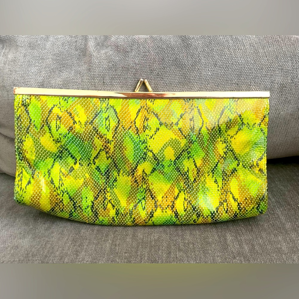 DKNY faux python clutch